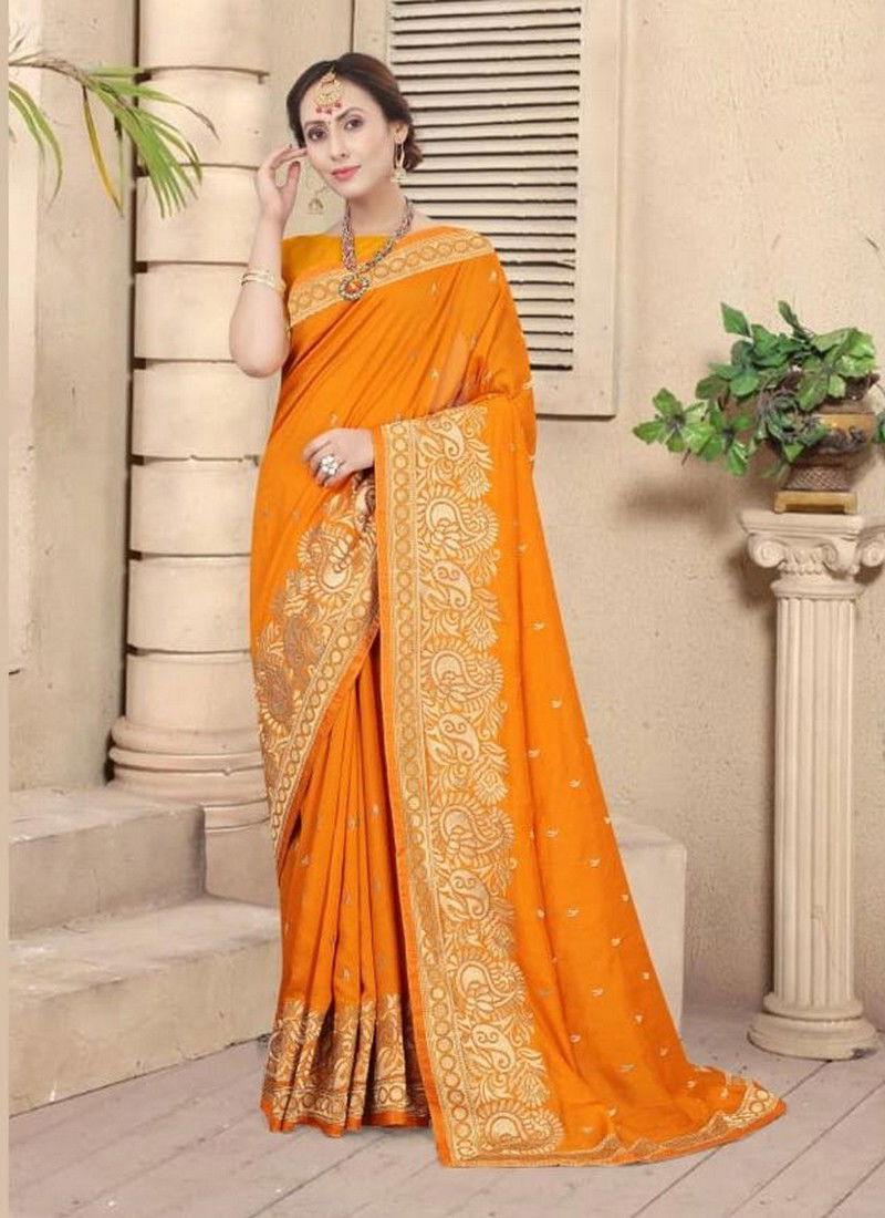 NARI SHEHNAZ Latest Designer Fancy Wedding Wear Vichitra Bloming Silk Heavy Resham And jari Embroidery Work With Siroski Hot Fix Stone Work Saree Collection
